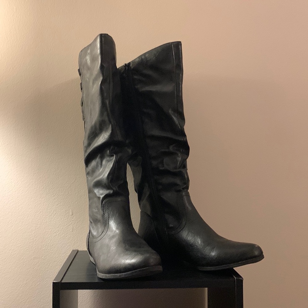 Talk Black Zip-up Boots